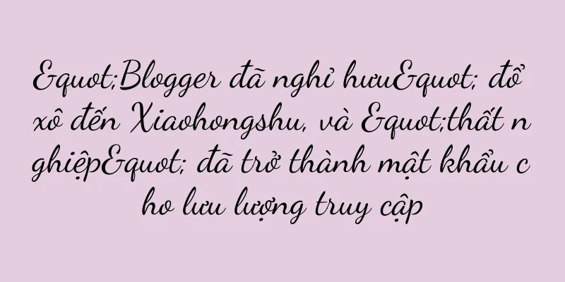 "Blogger đã nghỉ hưu" đổ xô đến Xiaohongshu, và "thất nghiệp" đã trở thành mật khẩu cho lưu lượng truy cập