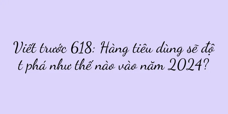 Viết trước 618: Hàng tiêu dùng sẽ đột phá như thế nào vào năm 2024?