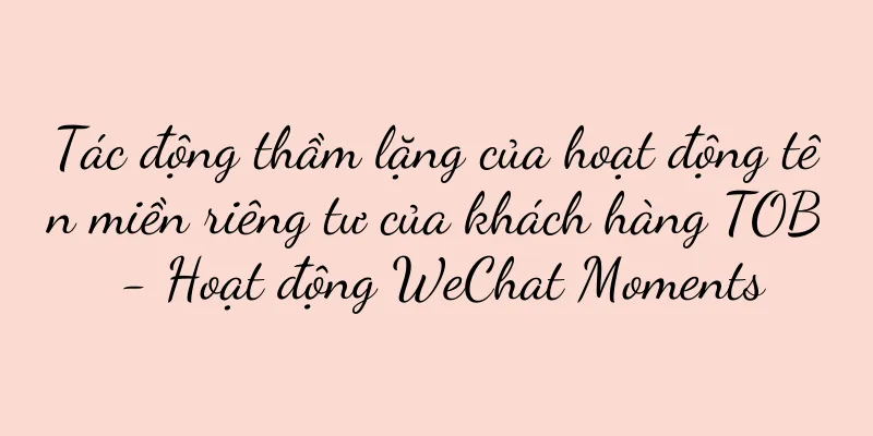 Tác động thầm lặng của hoạt động tên miền riêng tư của khách hàng TOB - Hoạt động WeChat Moments