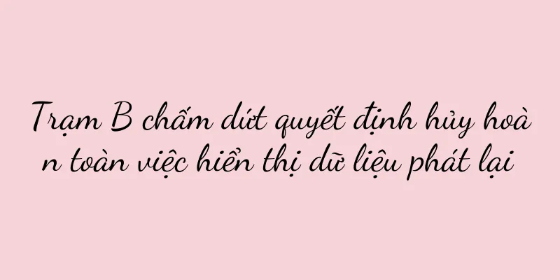 Trạm B chấm dứt quyết định hủy hoàn toàn việc hiển thị dữ liệu phát lại
