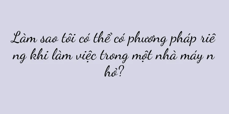 Làm sao tôi có thể có phương pháp riêng khi làm việc trong một nhà máy nhỏ?