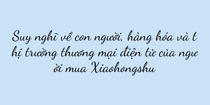 Suy nghĩ về con người, hàng hóa và thị trường thương mại điện tử của người mua Xiaohongshu