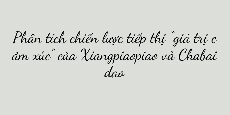 Phân tích chiến lược tiếp thị “giá trị cảm xúc” của Xiangpiaopiao và Chabaidao