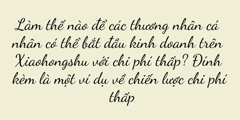 Làm thế nào để các thương nhân cá nhân có thể bắt đầu kinh doanh trên Xiaohongshu với chi phí thấp? Đính kèm là một ví dụ về chiến lược chi phí thấp
