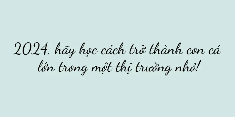2024, hãy học cách trở thành con cá lớn trong một thị trường nhỏ!