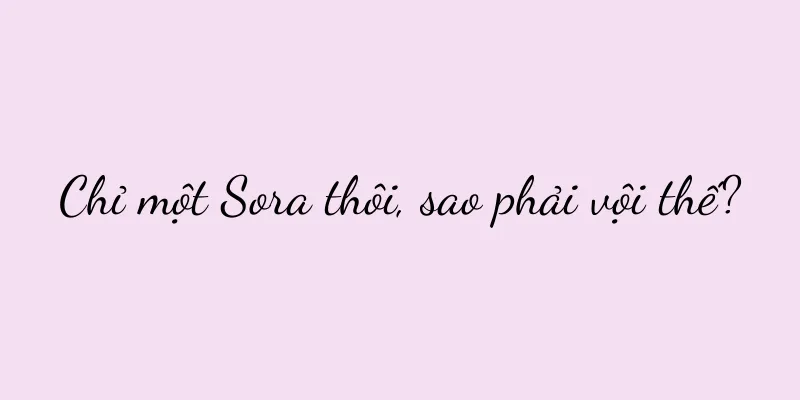 Chỉ một Sora thôi, sao phải vội thế?