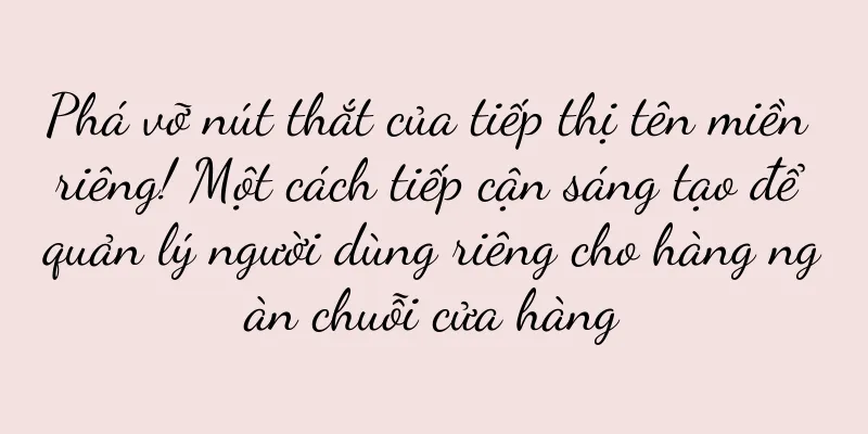 Phá vỡ nút thắt của tiếp thị tên miền riêng! Một cách tiếp cận sáng tạo để quản lý người dùng riêng cho hàng ngàn chuỗi cửa hàng