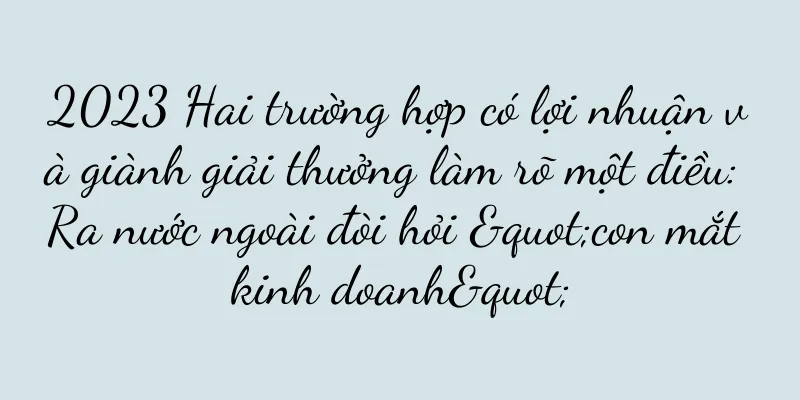 2023 Hai trường hợp có lợi nhuận và giành giải thưởng làm rõ một điều: Ra nước ngoài đòi hỏi "con mắt kinh doanh"