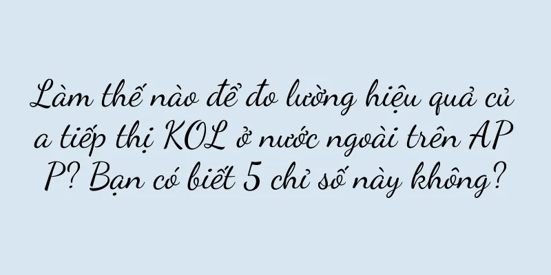 Làm thế nào để đo lường hiệu quả của tiếp thị KOL ở nước ngoài trên APP? Bạn có biết 5 chỉ số này không?