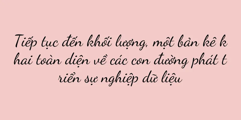 Tiếp tục đến khối lượng, một bản kê khai toàn diện về các con đường phát triển sự nghiệp dữ liệu