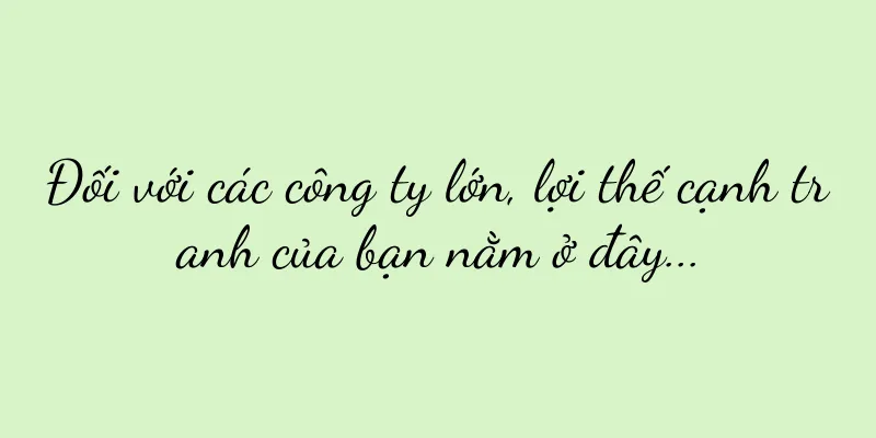 Đối với các công ty lớn, lợi thế cạnh tranh của bạn nằm ở đây...
