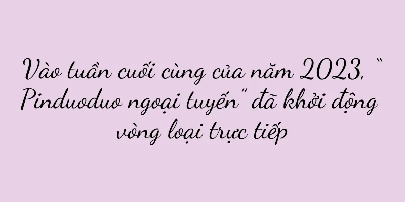 Vào tuần cuối cùng của năm 2023, “Pinduoduo ngoại tuyến” đã khởi động vòng loại trực tiếp