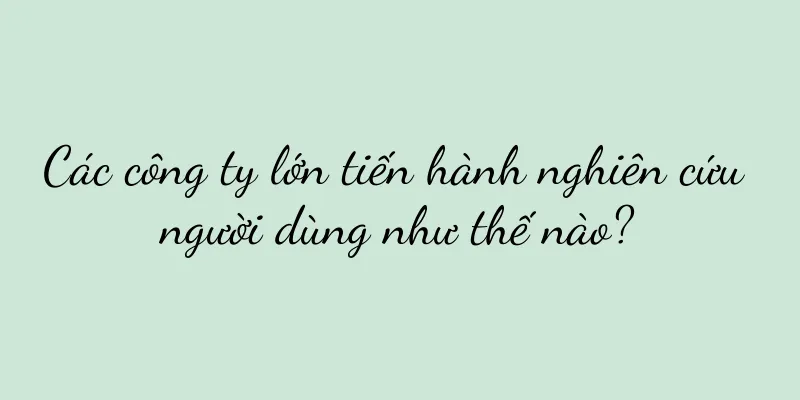Các công ty lớn tiến hành nghiên cứu người dùng như thế nào?