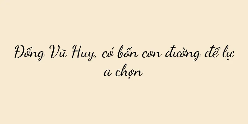 Đổng Vũ Huy, có bốn con đường để lựa chọn