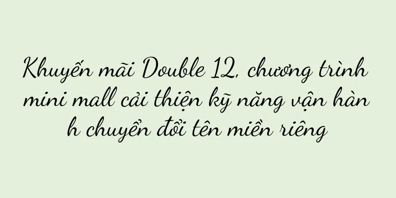Khuyến mãi Double 12, chương trình mini mall cải thiện kỹ năng vận hành chuyển đổi tên miền riêng