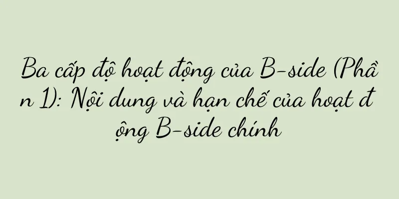 Ba cấp độ hoạt động của B-side (Phần 1): Nội dung và hạn chế của hoạt động B-side chính