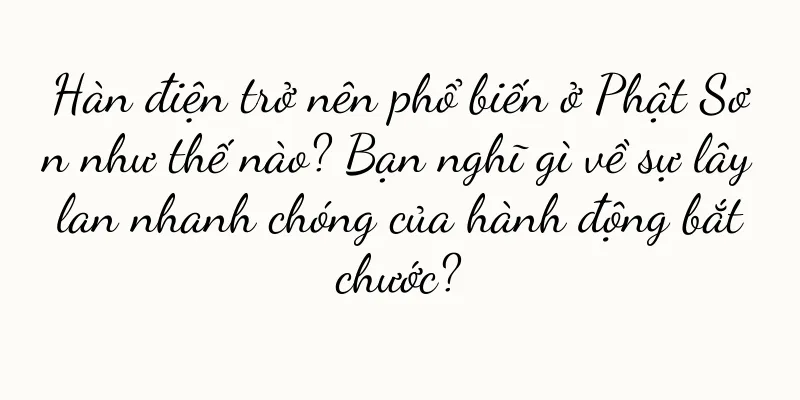 Hàn điện trở nên phổ biến ở Phật Sơn như thế nào? Bạn nghĩ gì về sự lây lan nhanh chóng của hành động bắt chước?