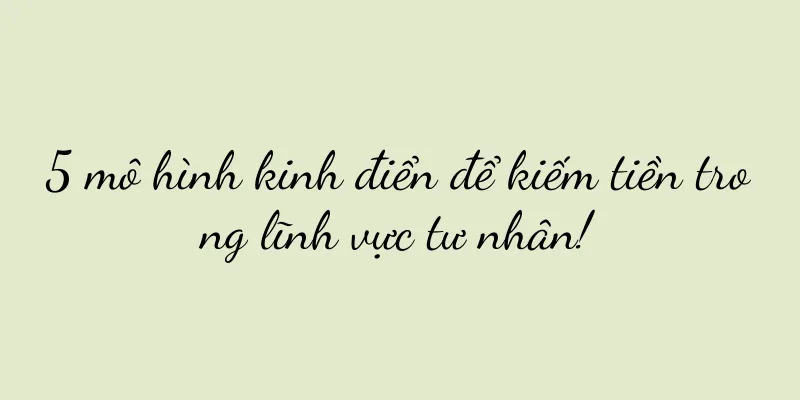 5 mô hình kinh điển để kiếm tiền trong lĩnh vực tư nhân!