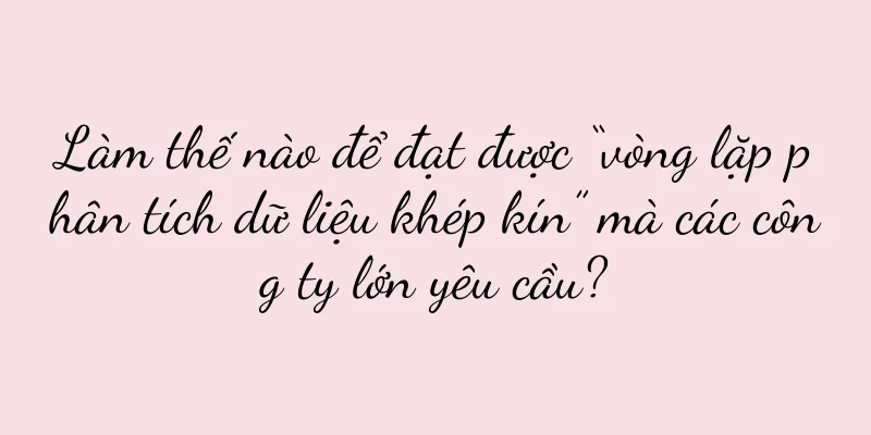 Làm thế nào để đạt được “vòng lặp phân tích dữ liệu khép kín” mà các công ty lớn yêu cầu?