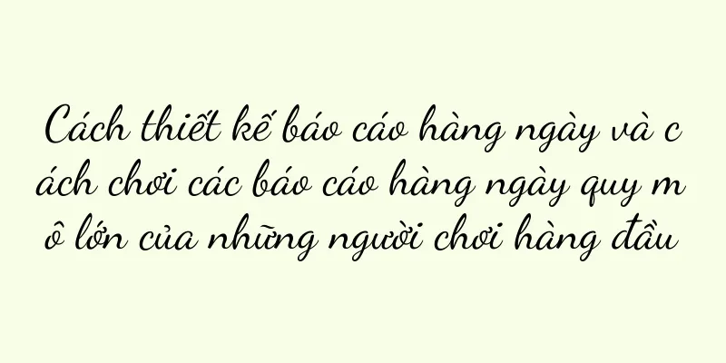 Cách thiết kế báo cáo hàng ngày và cách chơi các báo cáo hàng ngày quy mô lớn của những người chơi hàng đầu