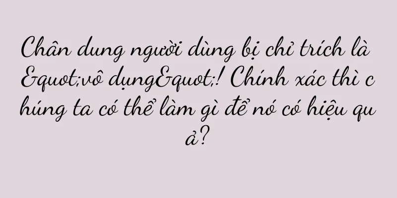 Chân dung người dùng bị chỉ trích là "vô dụng"! Chính xác thì chúng ta có thể làm gì để nó có hiệu quả?