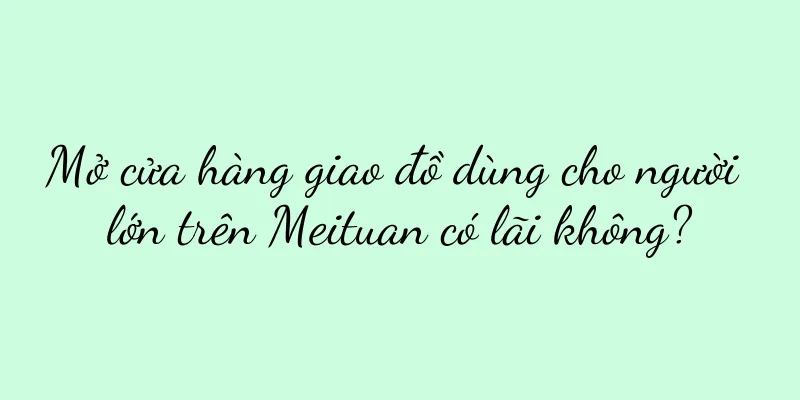 Mở cửa hàng giao đồ dùng cho người lớn trên Meituan có lãi không?