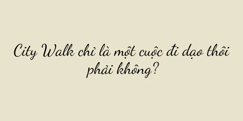 City Walk chỉ là một cuộc đi dạo thôi phải không?