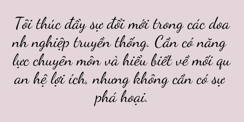 Tôi thúc đẩy sự đổi mới trong các doanh nghiệp truyền thống. Cần có năng lực chuyên môn và hiểu biết về mối quan hệ lợi ích, nhưng không cần có sự phá hoại.