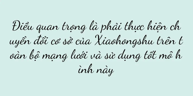 Điều quan trọng là phải thực hiện chuyển đổi cơ sở của Xiaohongshu trên toàn bộ mạng lưới và sử dụng tốt mô hình này