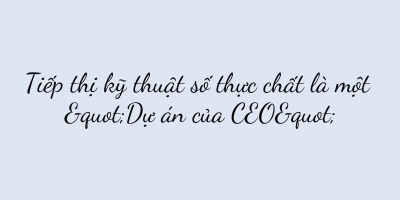 Tiếp thị kỹ thuật số thực chất là một "Dự án của CEO"