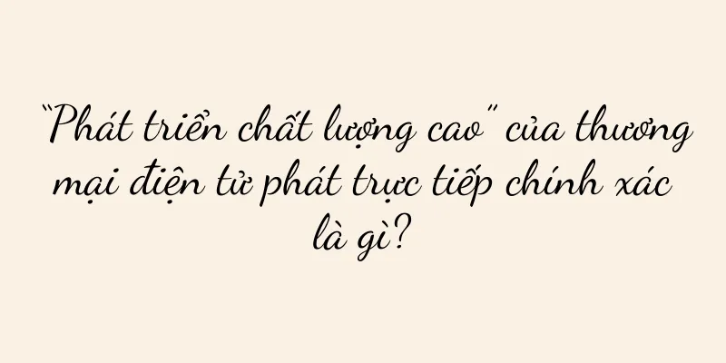“Phát triển chất lượng cao” của thương mại điện tử phát trực tiếp chính xác là gì?
