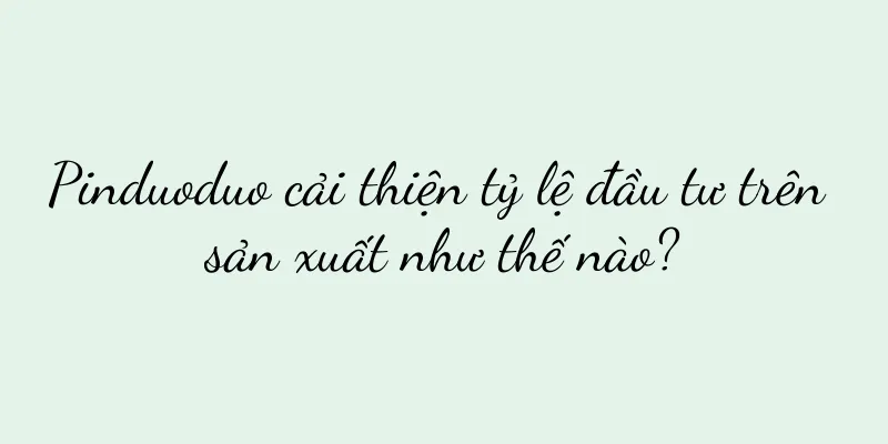 Pinduoduo cải thiện tỷ lệ đầu tư trên sản xuất như thế nào?