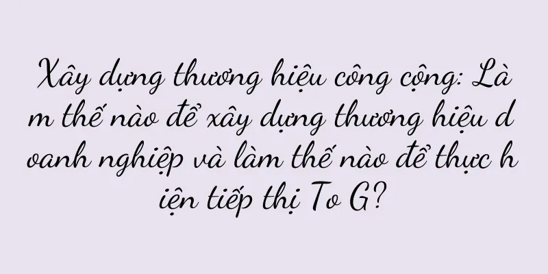 Xây dựng thương hiệu công cộng: Làm thế nào để xây dựng thương hiệu doanh nghiệp và làm thế nào để thực hiện tiếp thị To G?