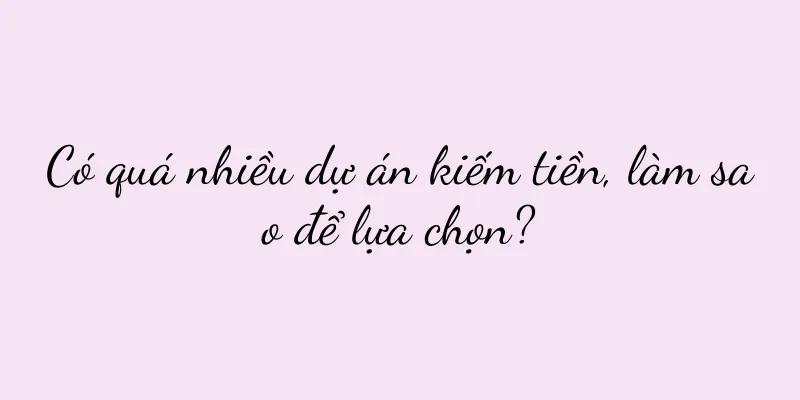 Có quá nhiều dự án kiếm tiền, làm sao để lựa chọn?