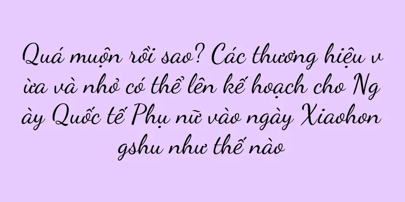 Quá muộn rồi sao? Các thương hiệu vừa và nhỏ có thể lên kế hoạch cho Ngày Quốc tế Phụ nữ vào ngày Xiaohongshu như thế nào