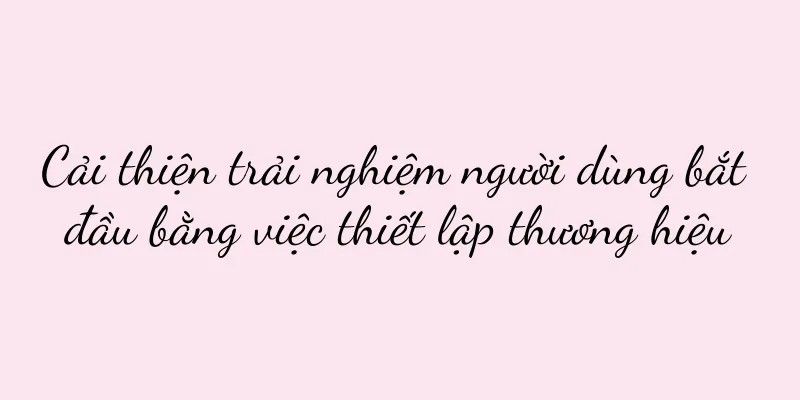 Cải thiện trải nghiệm người dùng bắt đầu bằng việc thiết lập thương hiệu