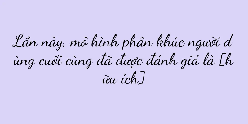 Lần này, mô hình phân khúc người dùng cuối cùng đã được đánh giá là [hữu ích]