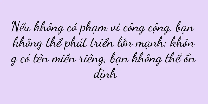 Nếu không có phạm vi công cộng, bạn không thể phát triển lớn mạnh; không có tên miền riêng, bạn không thể ổn định