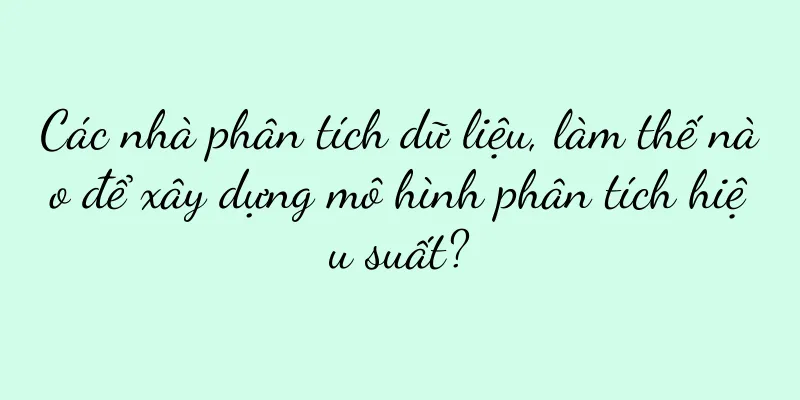 Các nhà phân tích dữ liệu, làm thế nào để xây dựng mô hình phân tích hiệu suất?