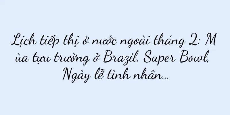 Lịch tiếp thị ở nước ngoài tháng 2: Mùa tựu trường ở Brazil, Super Bowl, Ngày lễ tình nhân…