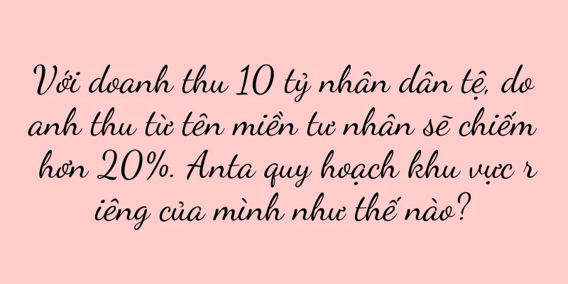Với doanh thu 10 tỷ nhân dân tệ, doanh thu từ tên miền tư nhân sẽ chiếm hơn 20%. Anta quy hoạch khu vực riêng của mình như thế nào?