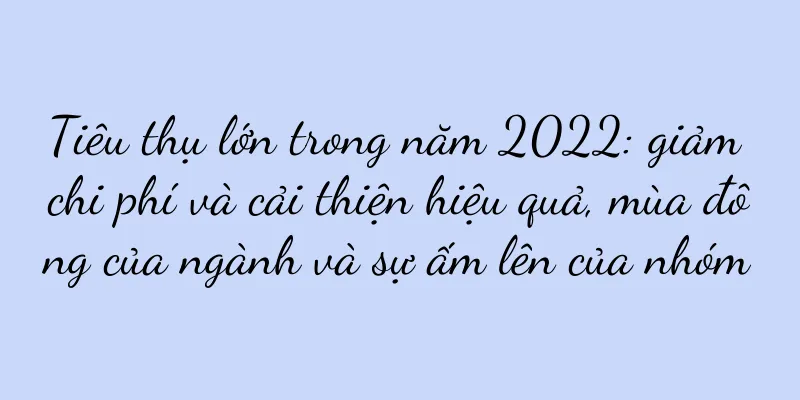 Tiêu thụ lớn trong năm 2022: giảm chi phí và cải thiện hiệu quả, mùa đông của ngành và sự ấm lên của nhóm