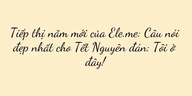 Tiếp thị năm mới của Ele.me: Câu nói đẹp nhất cho Tết Nguyên đán: Tôi ở đây!