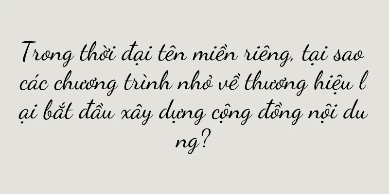 Trong thời đại tên miền riêng, tại sao các chương trình nhỏ về thương hiệu lại bắt đầu xây dựng cộng đồng nội dung?