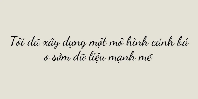 Tôi đã xây dựng một mô hình cảnh báo sớm dữ liệu mạnh mẽ