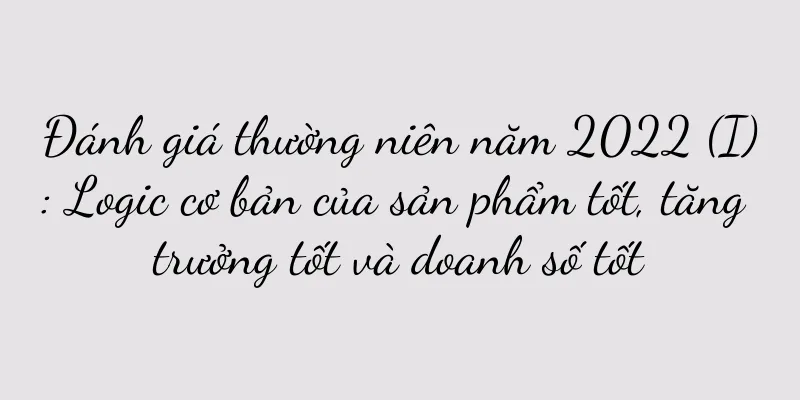 Đánh giá thường niên năm 2022 (I): Logic cơ bản của sản phẩm tốt, tăng trưởng tốt và doanh số tốt