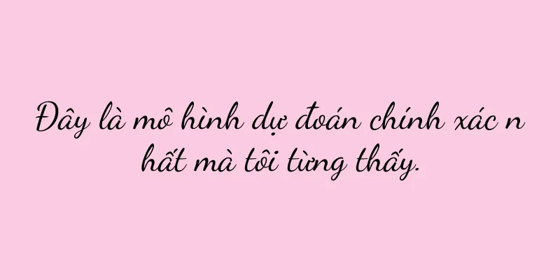 Đây là mô hình dự đoán chính xác nhất mà tôi từng thấy.