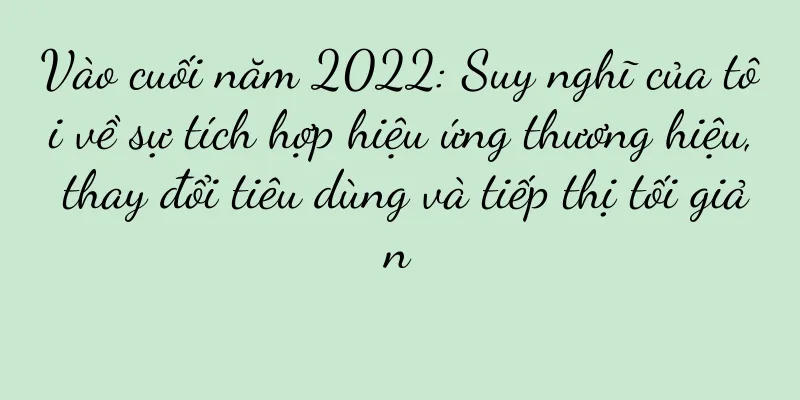 Vào cuối năm 2022: Suy nghĩ của tôi về sự tích hợp hiệu ứng thương hiệu, thay đổi tiêu dùng và tiếp thị tối giản