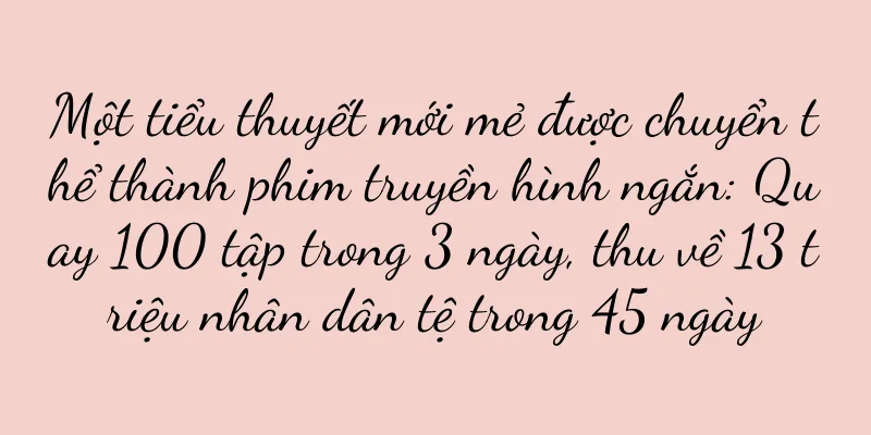 Một tiểu thuyết mới mẻ được chuyển thể thành phim truyền hình ngắn: Quay 100 tập trong 3 ngày, thu về 13 triệu nhân dân tệ trong 45 ngày