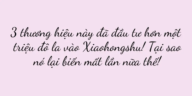 3 thương hiệu này đã đầu tư hơn một triệu đô la vào Xiaohongshu! Tại sao nó lại biến mất lần nữa thế!
